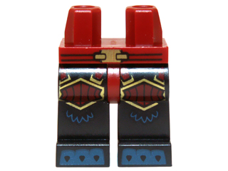 970c11pb22 - Hips and Black Legs with Gold Belt Buckle, Dark Red and Gold Knee Pads, Dark Blue Toes with Claws Pattern