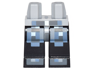 970c11pb29 - Hips and Black Legs with Pixelated Light Bluish Gray, Sand Blue and Silver Armor Pattern