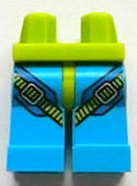 970c153pb03 - Hips and Dark Azure Legs with Blue and Lime Parachute Harness Straps and Silver Buckles Pattern