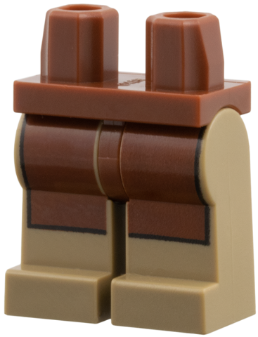 970c69pb21 - Hips and Dark Tan Legs with Reddish Brown Apron with Straight Bottom Pattern