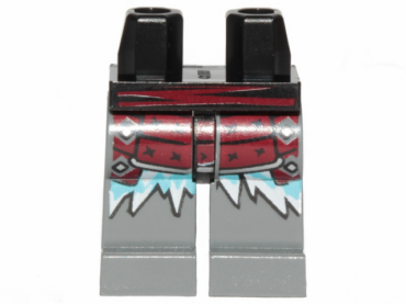 970c85pb28 - Hips and Dark Bluish Gray Legs with Dark Red Armor and Ice Spikes Pattern