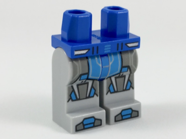 970c86pb32 - Hips and Light Bluish Gray Legs with Dark Bluish Gray and Dark Azure Armor, Hexagonal Knee Pads and Dark Bluish Gray and Dark Azure Boots Pattern