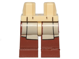 970c88pb17 - Hips and Reddish Brown Legs with SW Dark Tan Jedi Robe Pattern