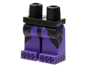 970c89pb05 - Hips and Dark Purple Legs with Black Side Panels, Connected Dots on Toes Pattern