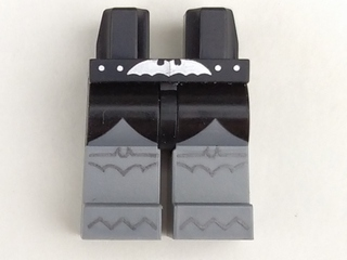 970c95pb004 - Hips and Flat Silver Legs, Silver Bat Belt Buckle, Black Scalloped Coattails and Bats on Knees Pattern
