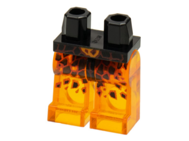 970c98pb01 - Hips and Trans-Orange Legs with Red Rimmed Black Lava Stone Spots Pattern