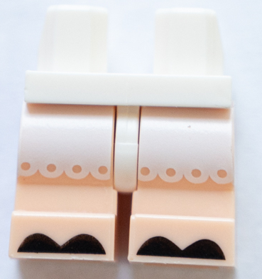 970cm90pb001 - Hips and Light Nougat Medium Legs with Black Hooves and White Frills Pattern