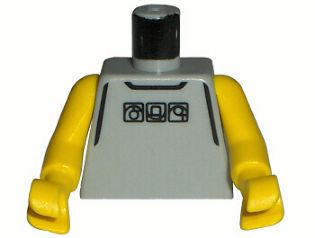 973bpb159c01 - Torso NBA Street Player - Gray Shirt and 3 Squares Pattern / Yellow NBA Arms