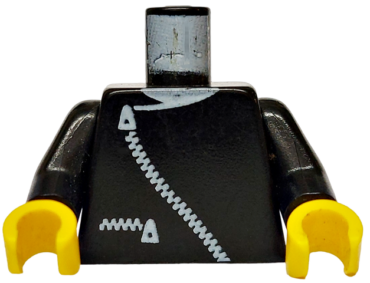 973p0ac02 - Torso Jacket with White Zippers and Neck Pattern / Black Arms / Yellow Hands