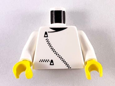 973p0bc01 - Torso Jacket with Black Zippers and Neck Pattern / White Arms / Yellow Hands