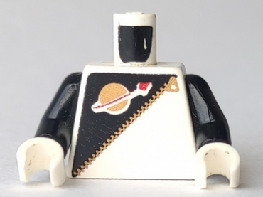 973p6bc01 - Torso Space Futuron Black Pattern, Gold Zipper and Classic Logo / Black Arms / White Hands