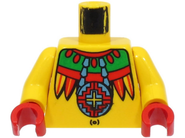973pacc01 - Torso Adventurers Jungle Necklace, Feathers, Navel Pattern (Achu) / Yellow Arms / Red Hands