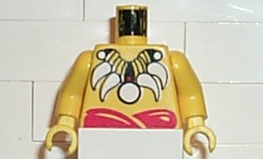 973pb0063c01 - Torso Pirate Islanders with Bone Necklace Pattern / Yellow Arms / Yellow Hands