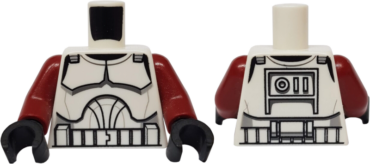 973pb0510c03 - Torso SW Armor Clone Trooper Pattern (Clone Wars) / Dark Red Arms / Black Hands