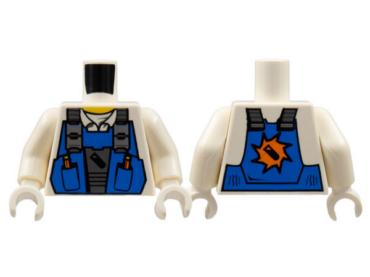 973pb0535c01 - Torso Power Miners Blue Vest over Shirt with Collar Pattern / White Arms / White Hands