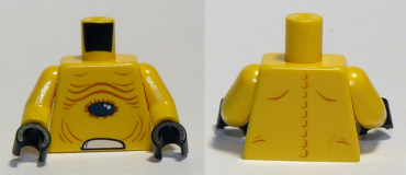 973pb0585c01 - Torso Alien Bare Chest with Skin Folds and Dark Blue Oval Pattern / Yellow Arms / Black Hands
