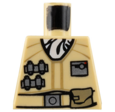 973pb0623 - Torso SW Hoth Rebel Jacket with White Scarf and Tan Belt Pattern