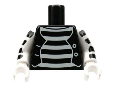 973pb0712c01 - Torso Mime Shirt with White Stripes and White Button Vest Pattern / White Arms with Black Stripes / White Hands