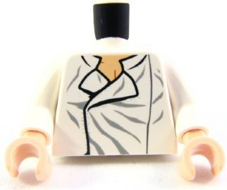 973pb0725c01 - Torso SW Shirt Open Collar with Wrinkles Pattern (Han Solo) / White Arms / Light Nougat Hands