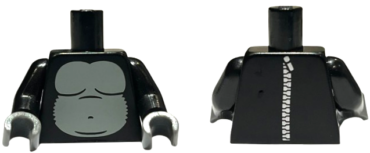 973pb0808c01 - Torso Suit with Light Bluish Gray Gorilla Body and Zipper on Back Pattern / Black Arms / Dark Bluish Gray Hands
