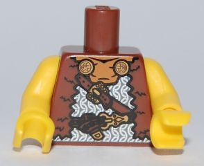 973pb0852c01 - Torso Viking Vest with Chain Mail and Belts Pattern / Yellow Arms / Yellow Hands