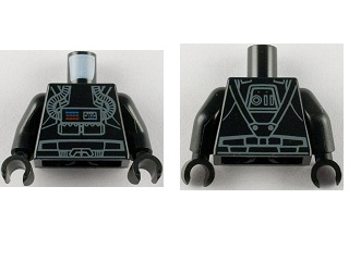 973pb0907c01 - Torso SW Clone Pilot Light Gray Outline Pattern / Black Arms / Black Hands
