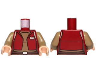 973pb1254c01 - Torso SW Female Dark Red Vest and Dark Tan Top Pattern (Senator Amidala) / Dark Tan Arms / Light Nougat Hands