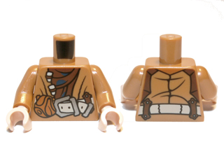 973pb1340c01 - Torso LotR Coat with Brown Shirt and Belt with Pouch Pattern / Medium Nougat Arms / Light Nougat Hands