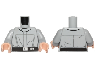 973pb1805c01 - Torso SW Imperial Crew Uniform Jumpsuit with Thin Black Belt Pattern / Light Bluish Gray Arms / Light Nougat Hands