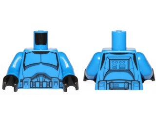 973pb1845c01 - Torso SW Armor Clone Trooper with Belt with Pockets Pattern (Senate Commando) / Blue Arms / Black Hands
