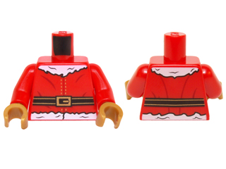 973pb2114c01 - Torso Santa Jacket with Fur and Black and Gold Belt Pattern / Red Arms / Pearl Gold Hands