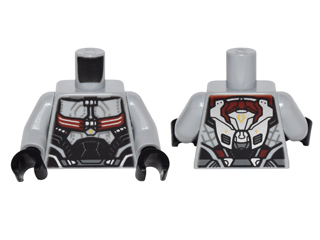 973pb2266c01 - Torso Black, Dark Red and Silver Body Armor and Backpack Pattern / Light Bluish Gray Arms / Black Hands