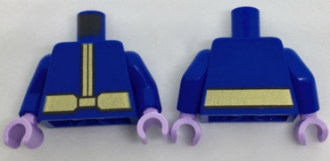973pb2753c01 - Torso Coat with Gold Center Seam and Wide Gold Belt Pattern / Blue Arms / Lavender Hands