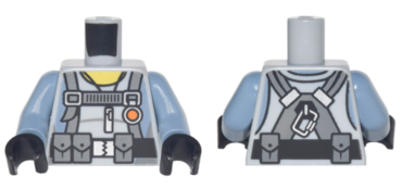 973pb2824c01 - Torso Scuba Suit with Utility Belt with 3 Pouches Front, 2 Pouches Back Pattern / Sand Blue Arms / Black Hands