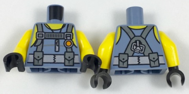 973pb2847c01 - Torso Scuba Suit with Utility Belt with 2 Pouches, Yellow Neck and Shoulders Pattern / Yellow Arms / Black Hands