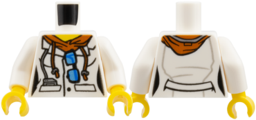 973pb2865c01 - Torso Lab Coat Female with Dark Orange Hoodie and Sunglasses Pattern / White Arms / Yellow Hands