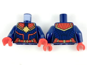 973pb3380c01 - Torso Female Outline with Gold 8-Point Star and Red Collar and Belt Pattern / Dark Blue Arms / Red Hands
