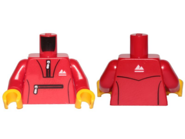 973pb3547c01 - Torso Tracksuit with White Zippers and Mountain Logo Pattern / Red Arms / Yellow Hands