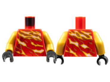 973pb3585c01 - Torso Ninjago Robe with Pearl Gold Tornado Flashings Pattern / Pearl Gold Arms / Black Hands