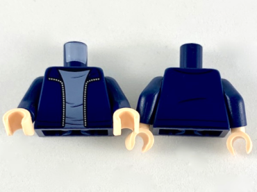 973pb3596c01 - Torso Jacket with Silver Zipper and Sand Blue Shirt Pattern / Dark Blue Arms / Light Nougat Hands
