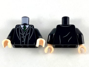 973pb3599c01 - Torso Suit with Vest, White Shirt and Dark Green Tie with Silver Pin Pattern / Black Arms / Light Nougat Hands