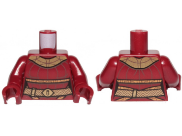 973pb3685c01 - Torso SW Female Outline, Jumpsuit with Gold Belt and Neck Armor Pattern / Dark Red Arms / Dark Red Hands