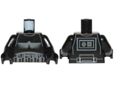 973pb3815c01 - Torso SW Armor Shadow Trooper, Short Line on Back Pattern / Black Arms / Black Hands