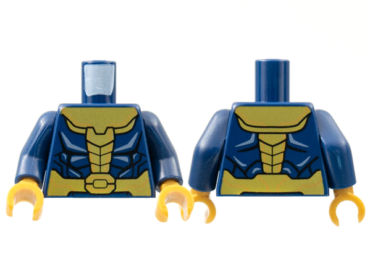 973pb3838c01 - Torso Armor with Gold Trim Pattern / Dark Blue Arms / Pearl Gold Hands