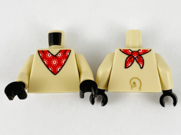 973pb4136c01 - Torso with Red Bandana with White Circles and Tail on Back Pattern / Tan Arms / Black Hands