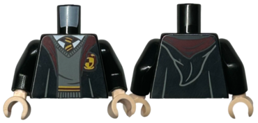 973pb4303c01 - Torso Hogwarts Robe Open with Gryffindor Crest, Sweater, Shirt and Tie Pattern / Black Arms / Light Nougat Hands