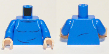 973pb4428c01 - Torso Crew Neck Sweater, Creases Pattern / Blue Arms / Light Nougat Hands