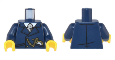 973pb4937c01 - Torso Suit Jacket, White Shirt, Light Bluish Gray Tie, Gold Chain and Watch Pattern / Dark Blue Arms / Yellow Hands