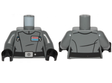 973pb5048c01 - Torso Female SW Imperial Officer 17 (Vice Admiral) Pattern / Dark Bluish Gray Arms / Black Hands