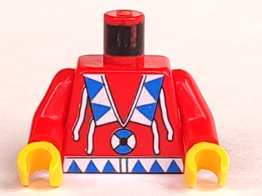 973px104c01 - Torso Western Indians Triangles, Blue/White Amulet Pattern / Red Arms / Yellow Hands